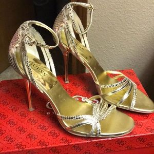Guess by Marciano Gold Leather Heels